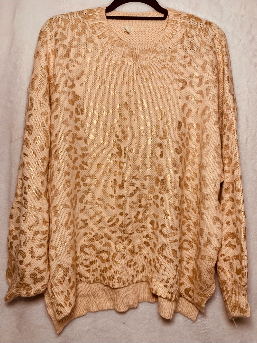 ANDTHEWHY Soft Blush Leopard Knit Sweater
